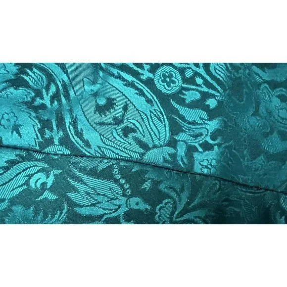 Vintage Victorias Secret Gold Crown Babydoll Chemise Nightie Paisley Green Large